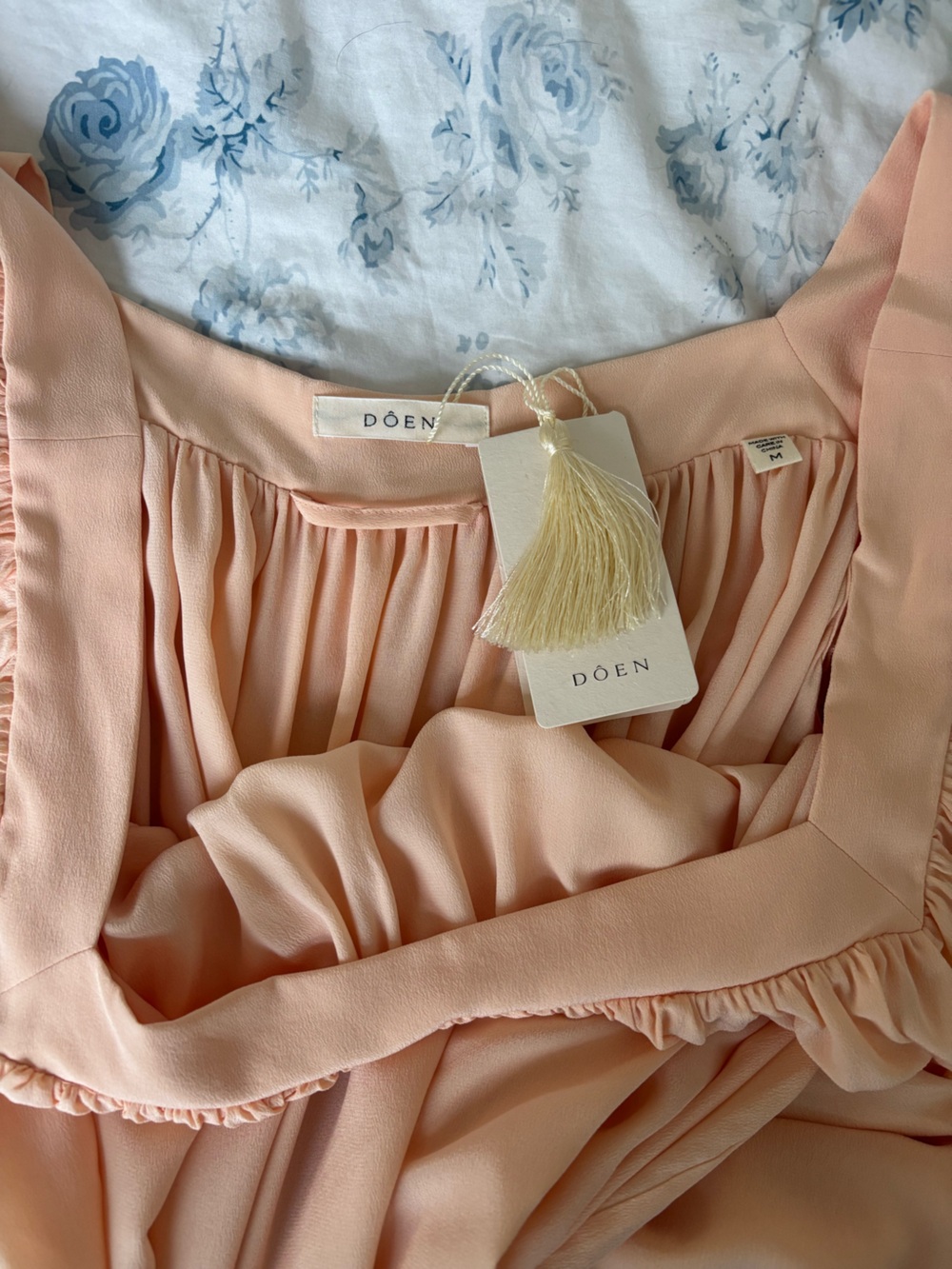 Doen Peach Ruffle-Trim Maxi Dress with Waist Tie - Picture 3 of 3